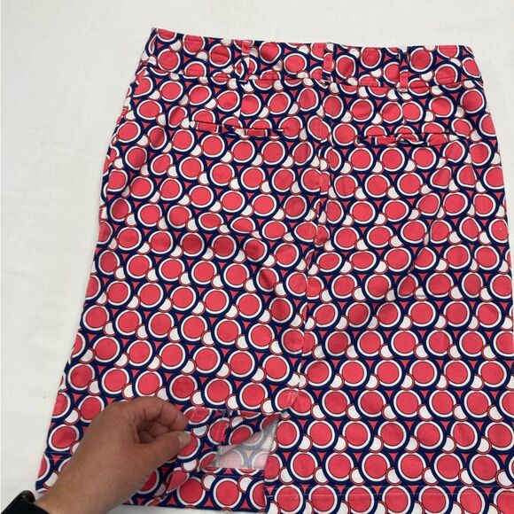 Van Heusen Pencil Skirt Size 6 Pink & Blue Circles Tailored Stretch Geometric - Picture 7 of 15